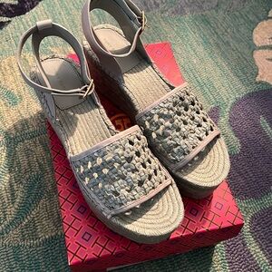 Tory Burch Woven Flatform Espadrille